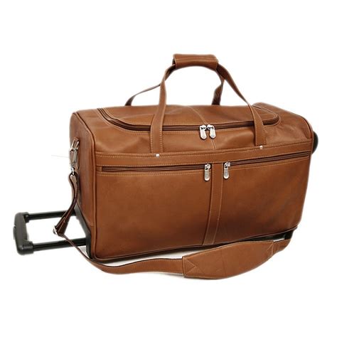 Piel Leather Classic 21.5" Rolling Duffle In Saddle | Leather, Duffel ...