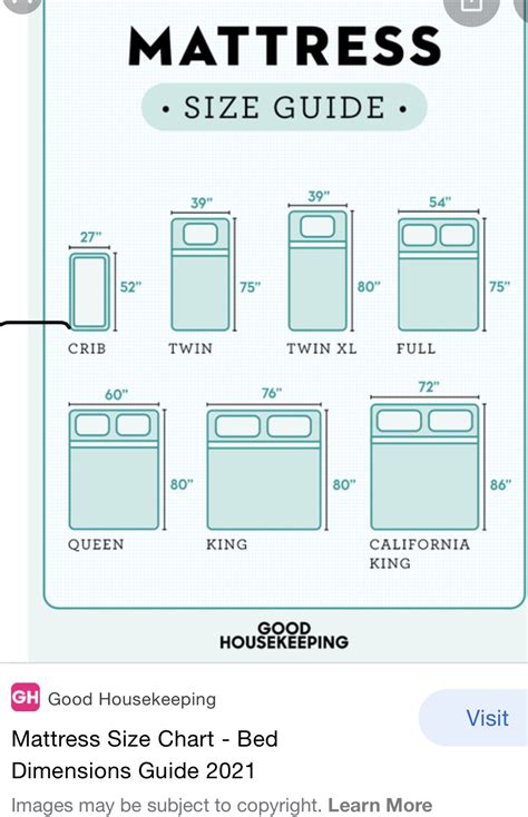 Pin by cathy on Sofa/Bed in 2021 | Mattress size chart, Mattress sizes ...