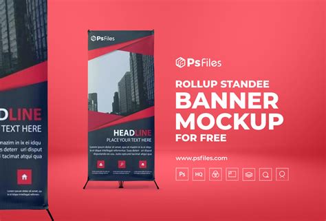 Free Roll Up X Standee Banner Mockup PSD - PsFiles