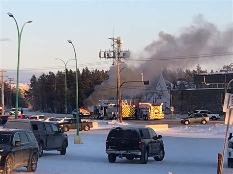 Vehicle fire outside Yellowknife’s CBC