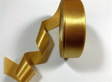 Gold Satin Ribbon/ Width 1 inch 2.5 cm Length 1 to 5 Yards/ | Etsy