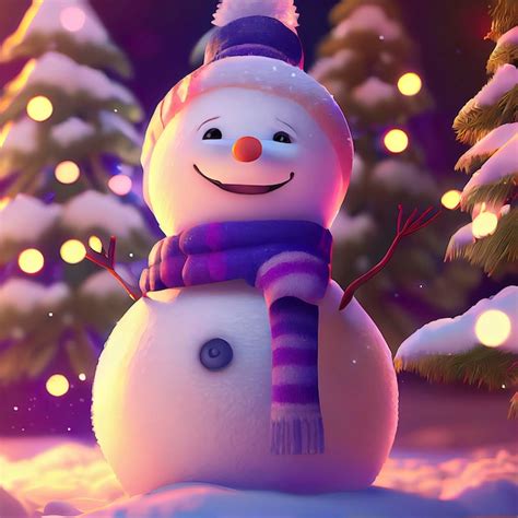 Premium Photo | Traditional snowman in christmas scenery