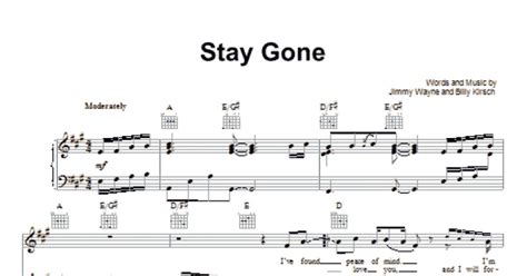 Stay Gone (Piano, Vocal & Guitar Chords (Right-Hand Melody))