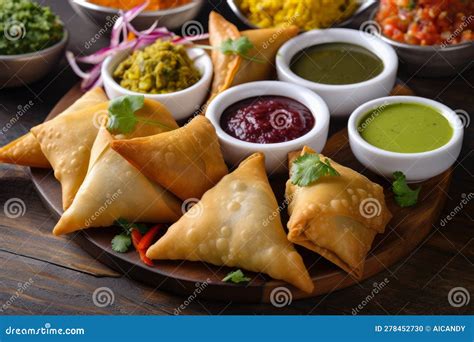 Plate of Samosas with a Variety of Fillings, Including Meat and ...