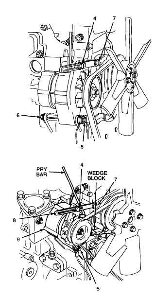 2. ADJUST FAN BELT TENSION.