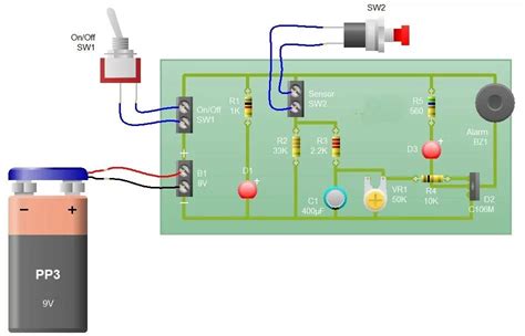 Sensor Alarm using thyristor- Basic electronic project - BuildCircuit.COM