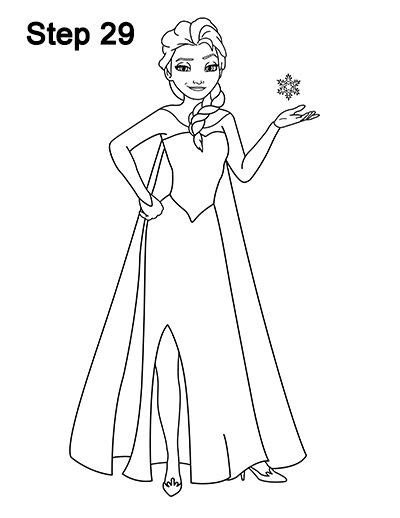 Elsa Frozen Drawing 29 | Elsa drawing, How to draw elsa, Elsa drawing easy