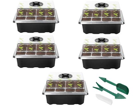 Buy 5/10-Pack Seed Starting Trays 12 Cells Insert Hot House Seed ...