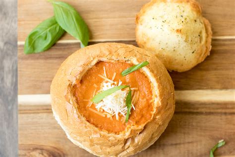 Homemade Tomato Soup in a Garlic Bread Bowl – Chef Shamy