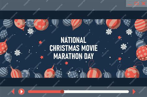 Premium Vector | National christmas movie marathon day background