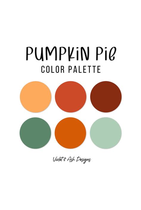 Pumpkin Pie Procreate Palette Color Chart Photoshop iPad Procreate Digital Download Fall Color ...