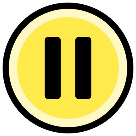 Button - Pause (yellow & black) - Openclipart