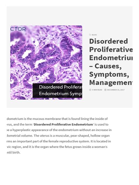 Disordered Proliferative Endometrium Causes and Symptoms | PDF ...