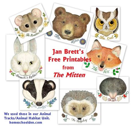 The Mitten Characters Free Printables