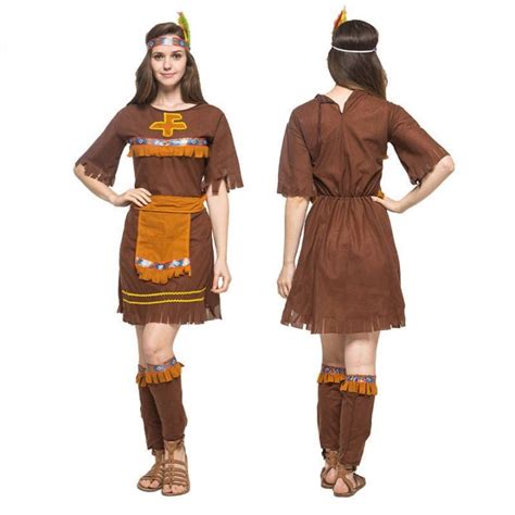 BY Halloween Costume Adult Cos Indian Primitive Savage Performance Costume Couple Female ...