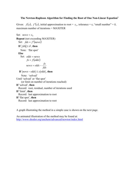 The Newton-Raphson Algorithm (One Dimension)