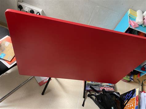 Foldable table (red), Furniture & Home Living, Furniture, Tables & Sets on Carousell