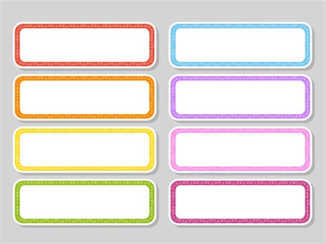 Set stickers for design. Empty template. Name tags, gift labels ...