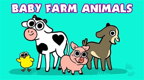 Learn Farm Animals | Learning Newborn Barnyard Animal Names for kids with Club Baboo - YouTube