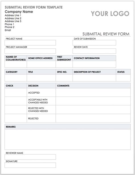 Construction Submittals Template