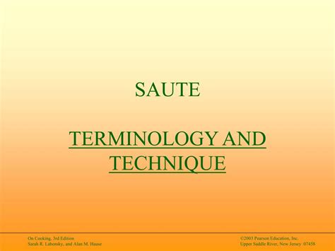 PPT - SAUTE TERMINOLOGY AND TECHNIQUE PowerPoint Presentation, free download - ID:61393