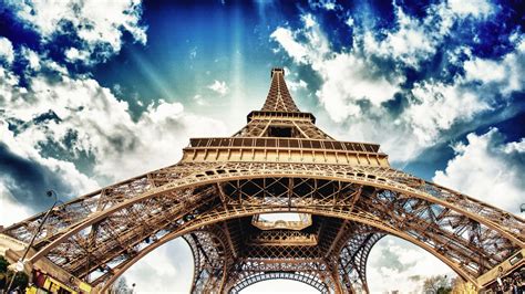 Desktop Wallpaper Eiffel Tower, Architecture, Clouds, Paris, Hd Image, Picture, Background, F74c98