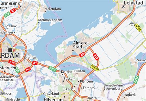 Map of Almere-Stad - Michelin Almere-Stad map - ViaMichelin