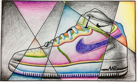 abstract shoe drawing black and white with color - Create Art with ME