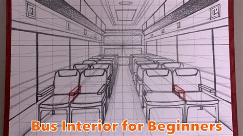 Bus Interior Drawing in Perspective | 1-point perspective | # ...