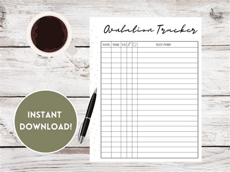 Ovulation Tracker PDF Printable template | Etsy