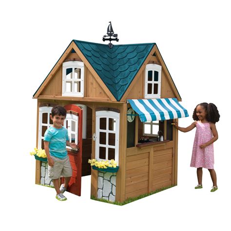 KidKraft Seaside Cottage Outdoor Wooden Playhouse - Walmart.com ...