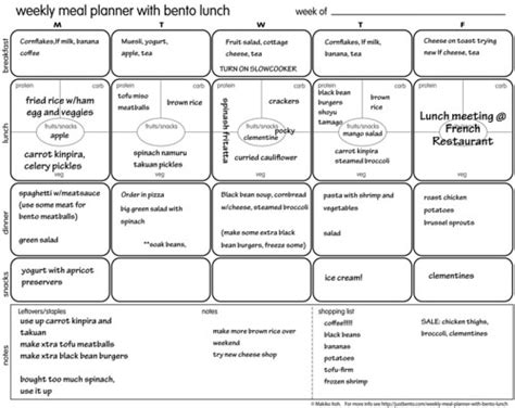 The Weekly Menu Planner With Bento Lunch Box - now with Weekend Page 2 | Just Bento