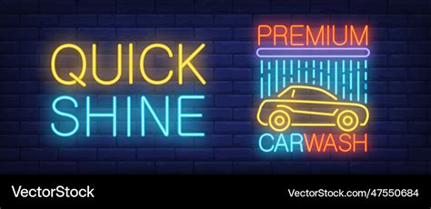 Premium car wash neon sign Royalty Free Vector Image