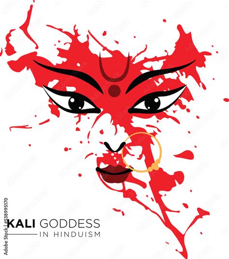 Easy to edit vector illustration of Goddess Kali puja celebration ...