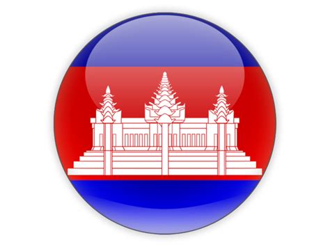 Round icon. Illustration of flag of Cambodia