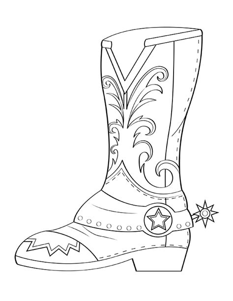 Cowboy Boots Coloring Pages To Print