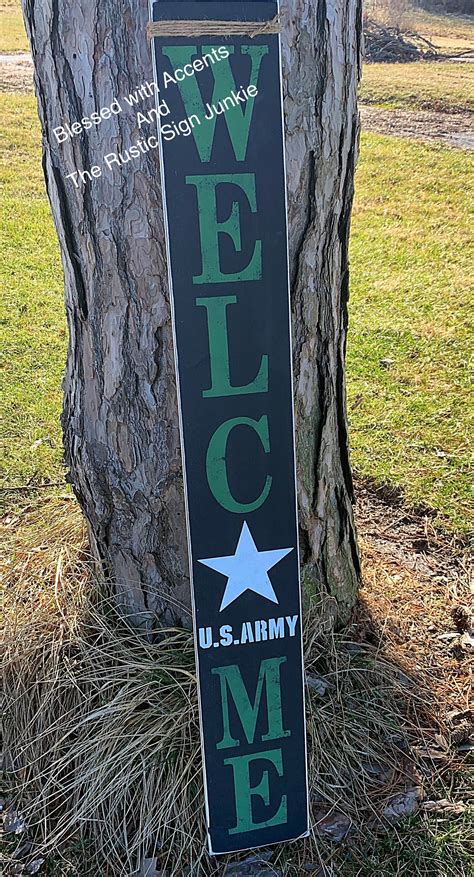 Large welcome signs army sign Military sign army decor | Etsy