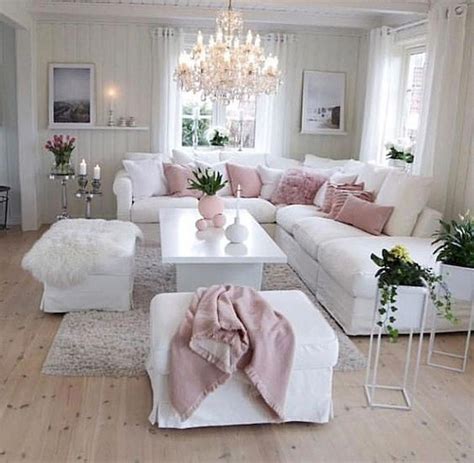 #remodellivingroom | White living room decor, Romantic living room, Pink living room decor