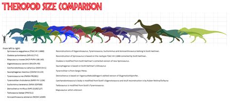 Biggest theropods | Size chart, Chart, Big