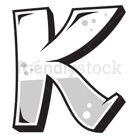 Graffiti Letter K Cartoon Vector Clipart - FriendlyStock