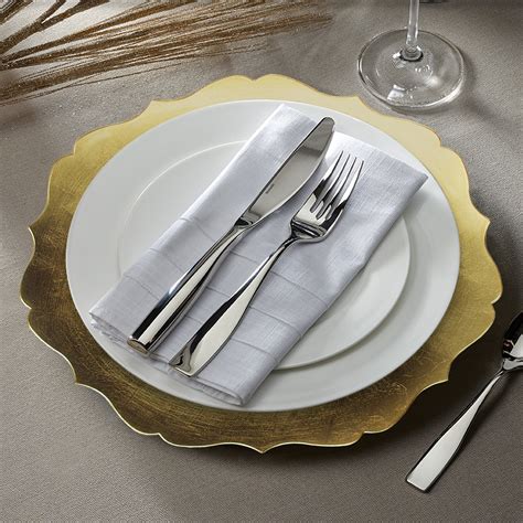 Bulk Gold Charger Plates with Scalloped Edge - 13" Round