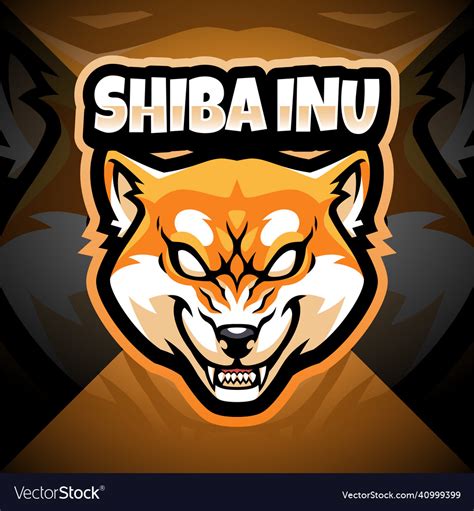 Shiba inu head esport mascot logo design Vector Image