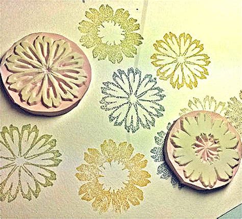 2 in 1 Daisy Stamp Handmade Rubber Stamp Floral Stamp Set | Etsy