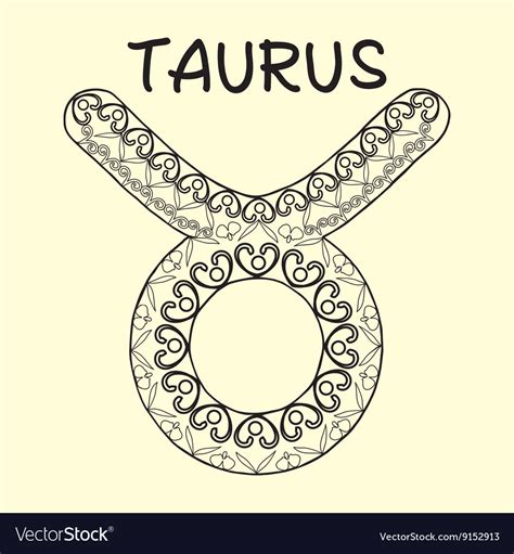 Taurus sign zodiac Hand drawn sketch Royalty Free Vector