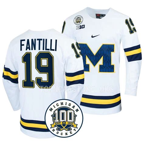 Adam Fantilli Michigan Wolverines White 100th Anniversary Hockey Jersey ...