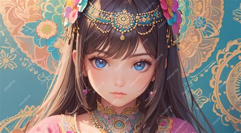 Premium AI Image | Mystical girl anime style art for wallpaper