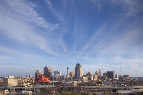 Downtown San Antonio Skyline under Blue Skies Photograph by Rob Greebon - Pixels