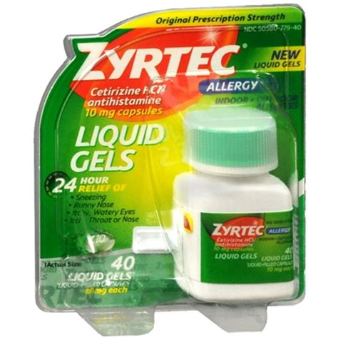 Zyrtec Allergy 10 mg Liquid Gels 40 Liquid Gels - Walmart.com - Walmart.com