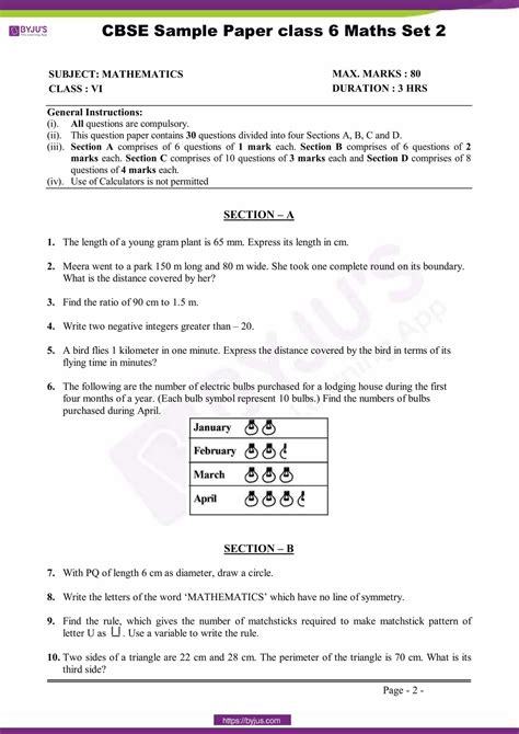 Download Cbse Class 6 Maths Sample Paper Set 2 Pdf | Free Hot Nude Porn Pic Gallery