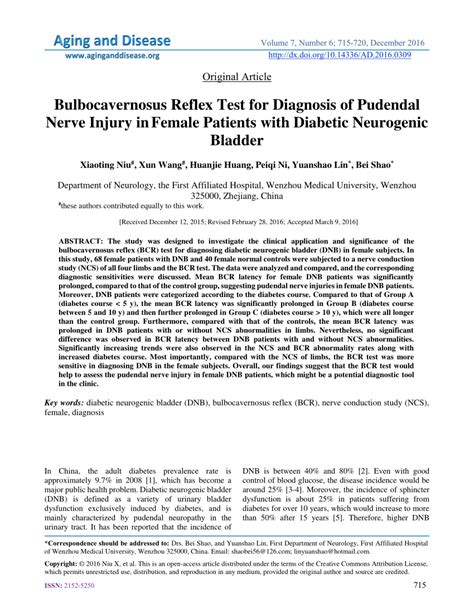 (PDF) Bulbocavernosus Reflex Test for Diagnosis of Pudendal Nerve Injury in Female Patients with ...